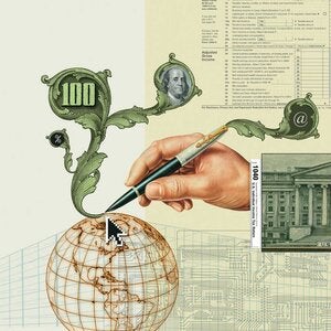 art of money and globe