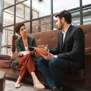 Two people having a conversation